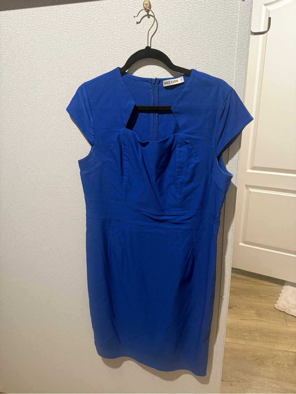 Grace Karin Royal Blue Midi Sheath Dress